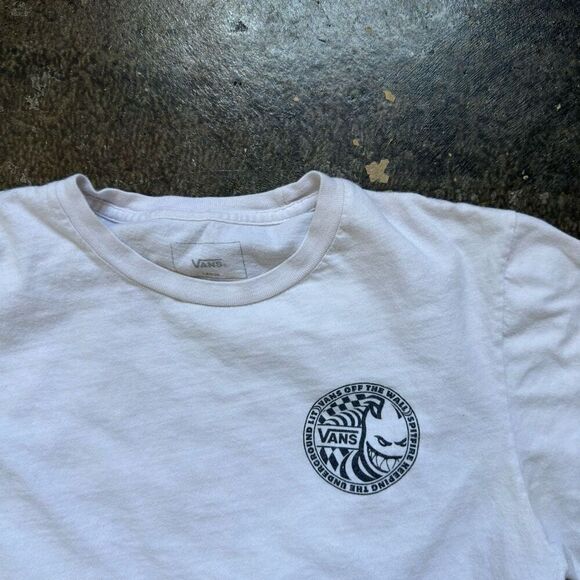 Vans Off The Wall X Spitfire White Short Sleeve Kids T-Shirt Size Large Used - Picture 2 of 10